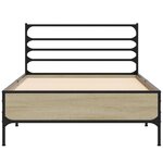 vidaXL Cadre de lit chêne sonoma 90x190 cm bois d'ingénierie et métal