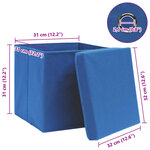 vidaXL Boîtes de rangement avec couvercle 10 Pièces Bleu 32x32x32cm Tissu