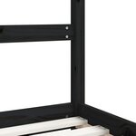vidaXL Cadre de lit pour enfants noir 90x190 cm bois de pin massif