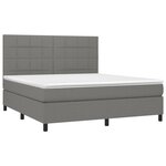vidaXL Sommier à lattes de lit et matelas et LED Gris foncé 180x200 cm