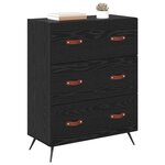 vidaXL Commode Chêne Noir 69 5 x 34 x 90 cm Bois d’ingénierie