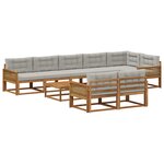 vidaXL Ensemble de canapés d'extérieur 9 Pièces Naturel et Gris clair