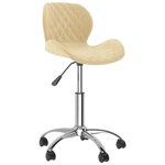 vidaXL Chaise pivotante de salle à manger Crème Velours