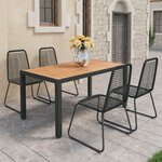 vidaXL Ensemble à manger de jardin 5Pièces PVC résine tressée noir marron