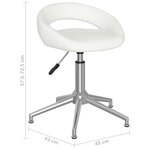vidaXL Chaises pivotantes à manger lot de 2 blanc similicuir