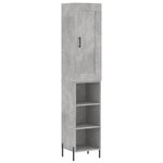 vidaXL Buffet haut Gris béton 34 5x34x180 cm Bois d'ingénierie