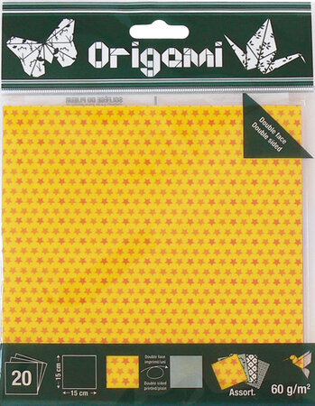 Papier origami étoiles double face 15cm 20 feuilles