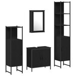 vidaXL Ensemble de meubles de salle de bain 4 pièces Chêne noir Bois d'ingénierie