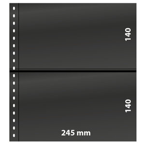 Feuilles de classement Omnia Lindner à 2 bandes pour enveloppes  blocs. Fond - Noir