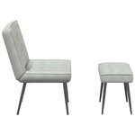 vidaXL Chaise de relaxation avec tabouret Gris clair Velours