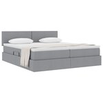 vidaXL Lit de Rangement Gris clair 180 x 200 cm Cuir synthétique