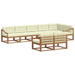 vidaXL Ensemble de canapés d'extérieur 8 pc Naturel et Crème