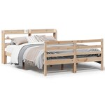 vidaXL Cadre de lit avec tête de lit 160x200 cm bois de pin massif