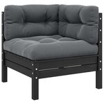 vidaXL Canapé 2 places de jardin et coussins Gris Bois de pin solide
