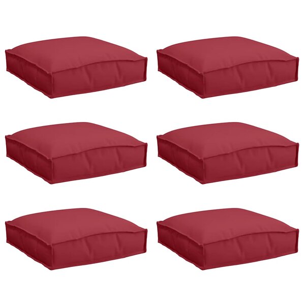 vidaXL Coussins de palette pour siège  6 pièces  rouge vin  40 x 40 x 8 cm  en tissu Oxford.