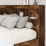 vidaXL Tête de lit de rangement Chêne fumé 120 cm Bois d'ingénierie