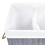 vidaXL Panier à linge avec 2 sections bambou gris 72 L