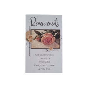 Carte De Voeux - Condoléances - 5 Cartes Remerciements Rose