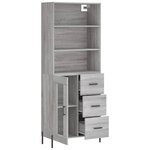 vidaXL Buffet haut Sonoma gris 69 5x34x180 cm Bois d'ingénierie