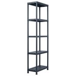vidaXL Étagères de rangement 5 Pièces Noir 125 kg 60x30x180 cm Plastique