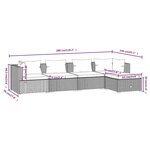 vidaXL Salon de jardin 5 Pièces avec coussins résine tressée marron