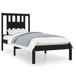 vidaXL Cadre de lit sans matelas noir bois massif