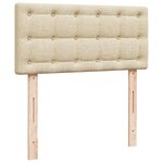 vidaXL Sommier à lattes de lit avec matelas Crème 90x200 cm Tissu