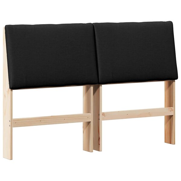vidaXL Tête de lit capitonnée Noir 160 cm Pin massif