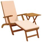 vidaXL Chaise longue inclinable et pliable 2 Pièces Beige