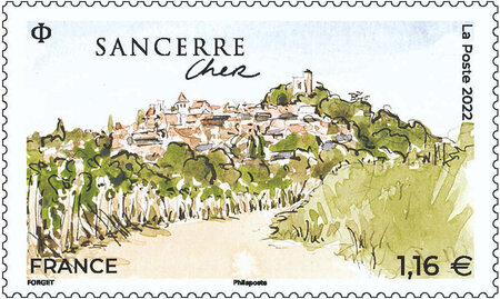 Timbre - Village préféré des Français 2022 : Sancerre - Lettre verte