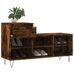 vidaXL Armoire à chaussures Chêne fumé 102x36x60 cm Bois d'ingénierie