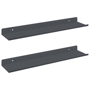 vidaXL Étagère flottante 2 Pièces Anthracite 40 x 8 5 x 2 5 cm Acier
