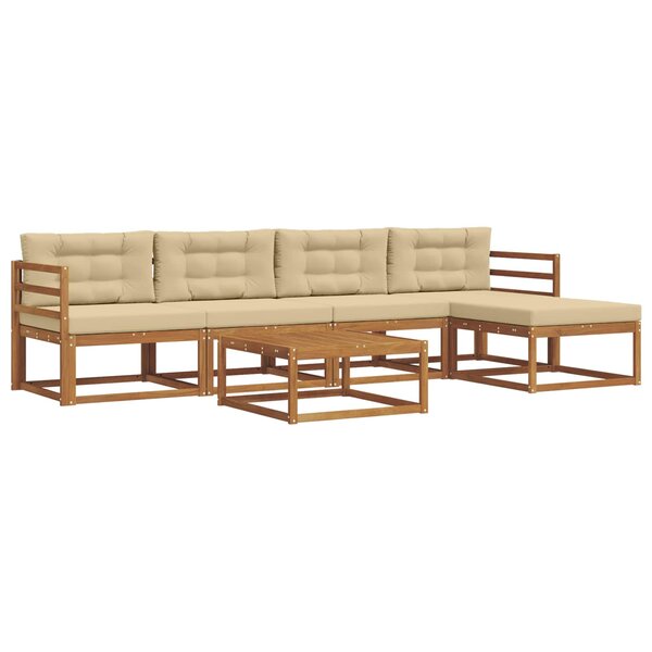 vidaXL Ensemble de canapés d'extérieur 6 Pièces Naturel et Beige