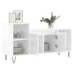 vidaXL Meuble TV Blanc brillant 100x35x55 cm Bois d'ingénierie
