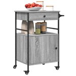 vidaXL Chariot de cuisine sonoma gris 56x43x89 5 cm bois d'ingénierie