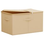 vidaXL Boîte de rangement Crème 60 x 43 x 35 cm Tissu intissé