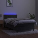 vidaXL Sommier à lattes de lit avec matelas LED Gris foncé 100x200 cm