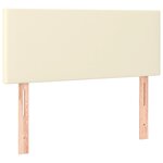 vidaXL Sommier tapissier et matelas et LED Crème 120x200 cm Similicuir