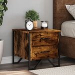 vidaXL Tables de chevet 2 Pièces chêne fumé 40x41x40 cm bois ingénierie
