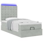 vidaXL Cadre de lit ottoman et matelas gris clair 90x200 cm velours