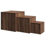 vidaXL Tables d'appoint 3 Pièces Chêne marron Bois d'ingénierie