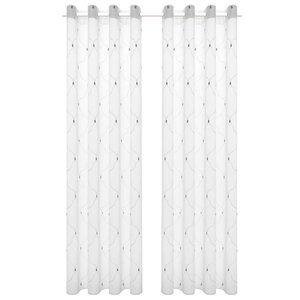 Vidaxl rideaux transparents brodés 2 pcs 140 x 245 cm blanc
