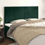 vidaXL Tête de lit Vert foncé 200x5x118/128 cm Velours