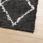 vidaXL Tapis shaggy à poils longs moderne noir et crème 80x200 cm