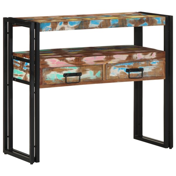 Tables d'appoint vidaXL Multicolores 90x33x75 cm en bois de récupération et métal