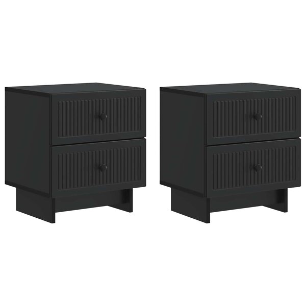vidaXL Cabinet de chevet 2 pc Noir 43 x 34 5 x 47 5 cm