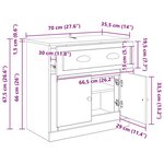 vidaXL Haut Armoire avec tiroir Chêne artisanal 70 x 35 5 x 67 5 cm