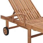 vidaXL Chaises longues 2 Pièces avec coussin noir Bois de teck solide