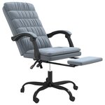 vidaXL Fauteuil inclinable de bureau Gris foncé Velours