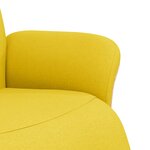 vidaXL Fauteuil inclinable avec repose-pieds jaune clair tissu